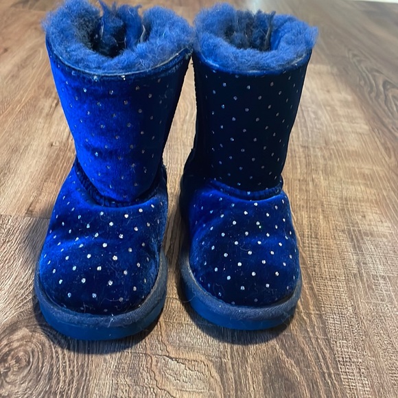 UGG Other - Ugg boots girls navy glitter velvet boots Bailey bow